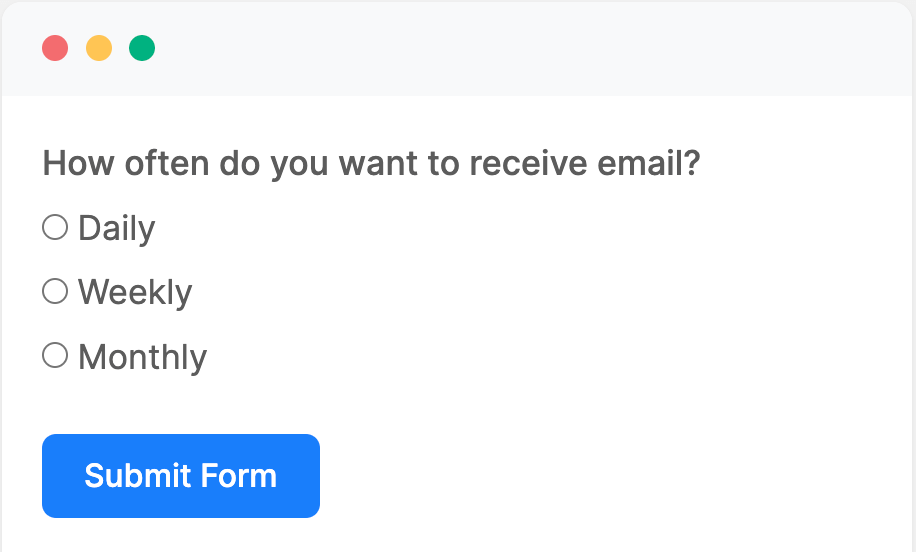email frequency form